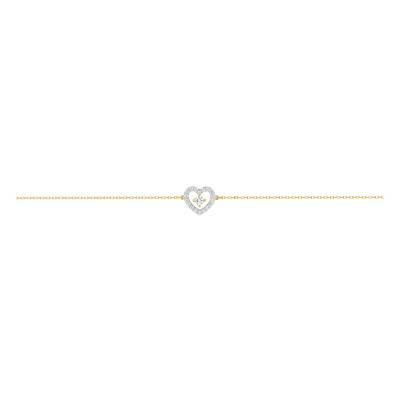 375 Yellow Gold, Cubic Zirconia & Rhodium Bracelet - Emanessence