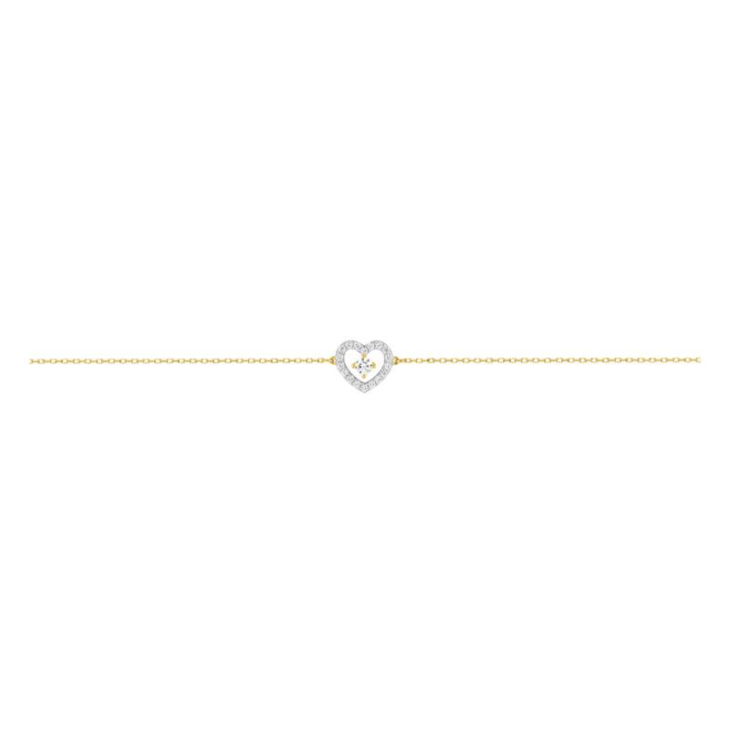 375 Yellow Gold, Cubic Zirconia & Rhodium Bracelet - Emanessence