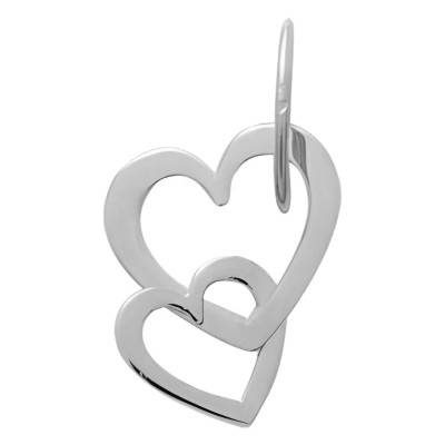 Pendentif Double Cœurs en Argent 925 - Emanessence