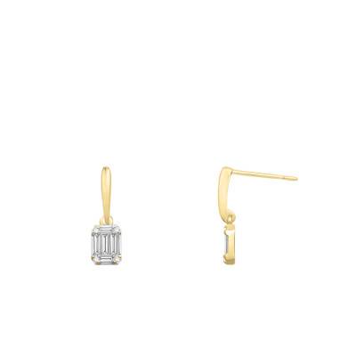 Boucles d'oreilles Emeraude Diamants 0,26 ct GSI2 et Or Jaune 750 - Diamond Lady