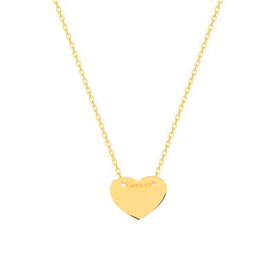 Yellow Gold-Plated Heart Necklace - Length 42 cm - Emanessence