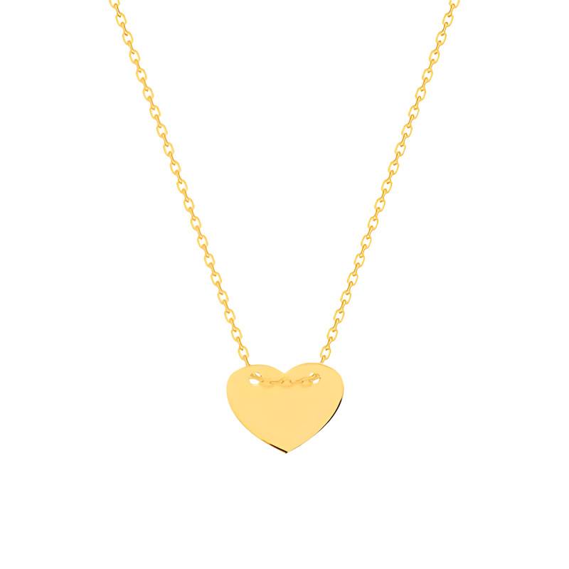 Yellow Gold-Plated Heart Necklace - Length 42 cm - Emanessence