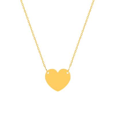 Yellow Gold-Plated Heart Motif Necklace - Length 42 cm - Emanessence