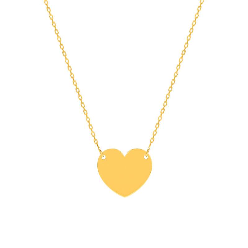 Yellow Gold-Plated Heart Motif Necklace - Length 42 cm - Emanessence