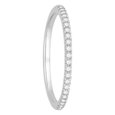 Alliance Demi-Tour Demi-Bombée Confort Brillante en Or Blanc 750 & Diamants 0,12 ct, Largeur 1,50 mm - Alliantine