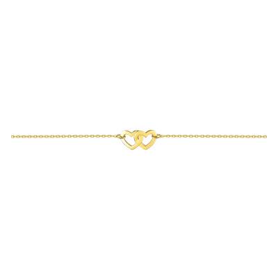 Bracelet Cœurs Entrelacés Plaqué Or Jaune - Emanessence