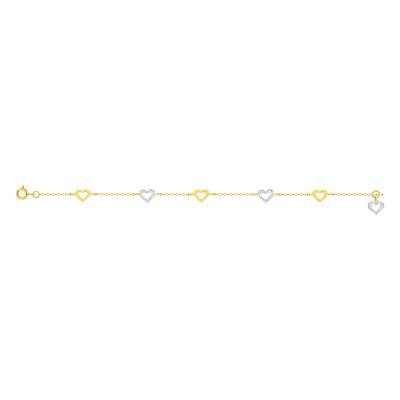 Yellow Gold-Plated & Rhodium-Plated Heart Bracelet - Emanessence