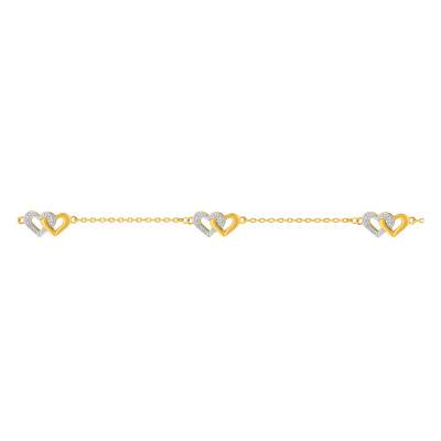 Yellow Gold-Plated & Rhodium-Plated Intertwined Hearts Bracelet - Emanessence