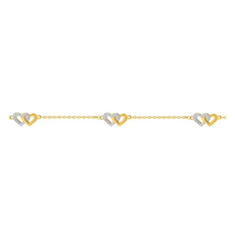 Yellow Gold-Plated & Rhodium-Plated Intertwined Hearts Bracelet - Emanessence