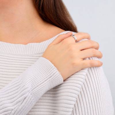 Bague Diamants 0,05 ct & Or Blanc 375 - Divine
