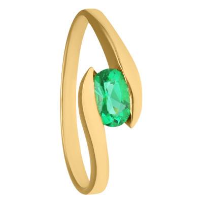 Bague Parenthèse Fermée Or Jaune 750, Emeraude 0,45 ct - Les Valentines