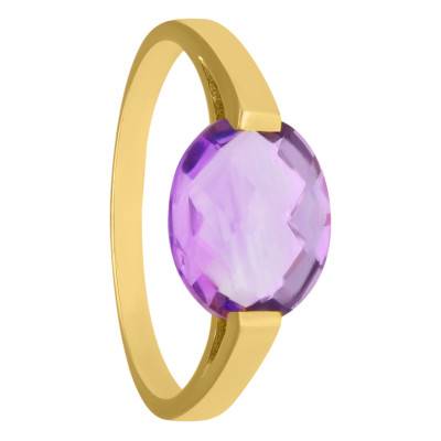 Bague 2 Griffes Améthyste & Or Jaune 750 - Les Valentines