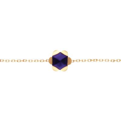 Bracelet Iris Iolite & Or Jaune 750, Longueur 18 cm - Façonnier