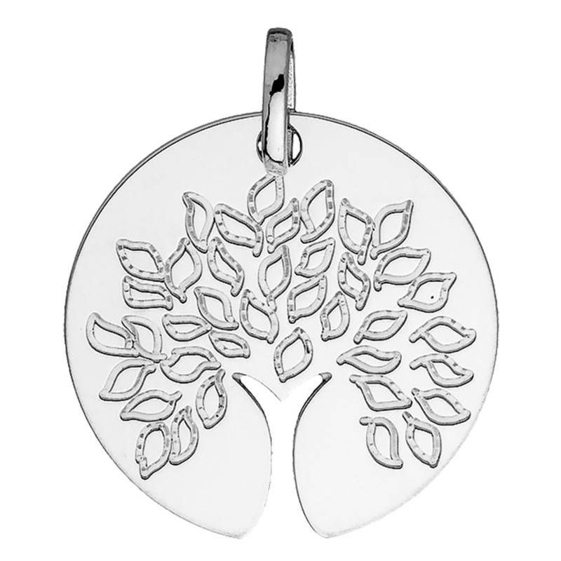 Open Tree of Life Medal, 750 White Gold, 18 mm Diameter - Vandona