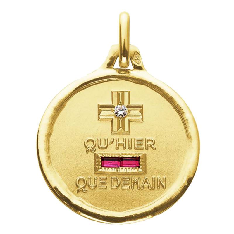 L'Intemporelle 750/1000 Yellow Gold Love Medal, 18 mm Diameter - Augis
