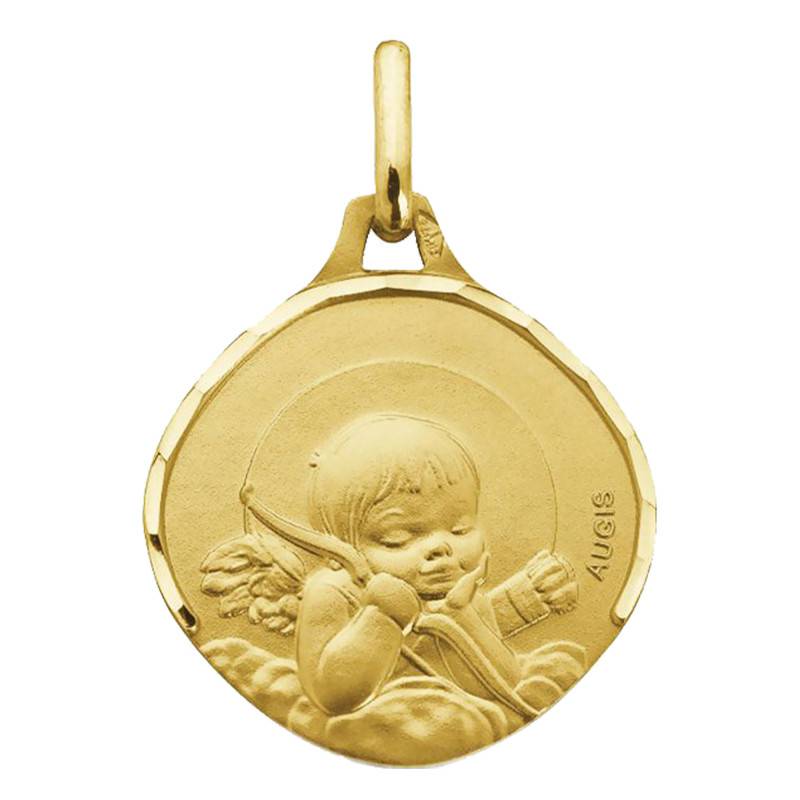 Archer Angel Medal 750/1000 Yellow Gold, 15 mm Diameter - Augis