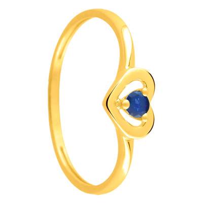 Bague Coeur Or Jaune 375, Saphir 1,09 ct - Emanessence