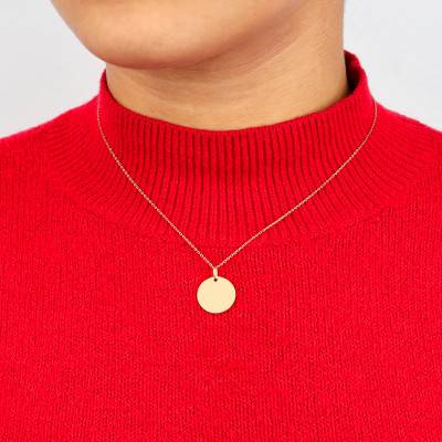 750/1000 Yellow Gold Round Medal, 16 mm Diameter - Lumiosa