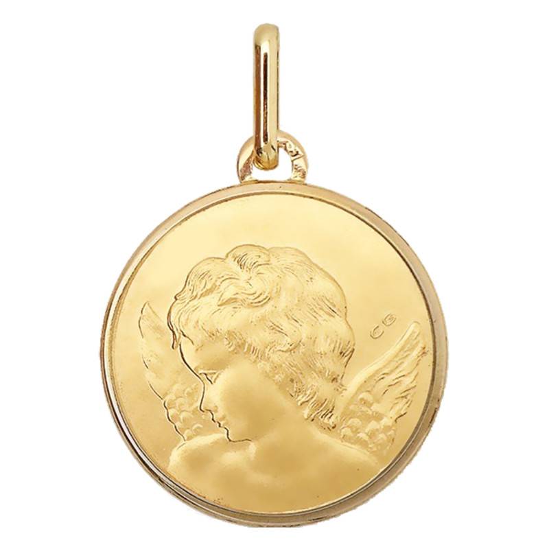 Yellow Gold Profile Raphael Angel Medal, Diameter 17 mm - Lucas Lucor