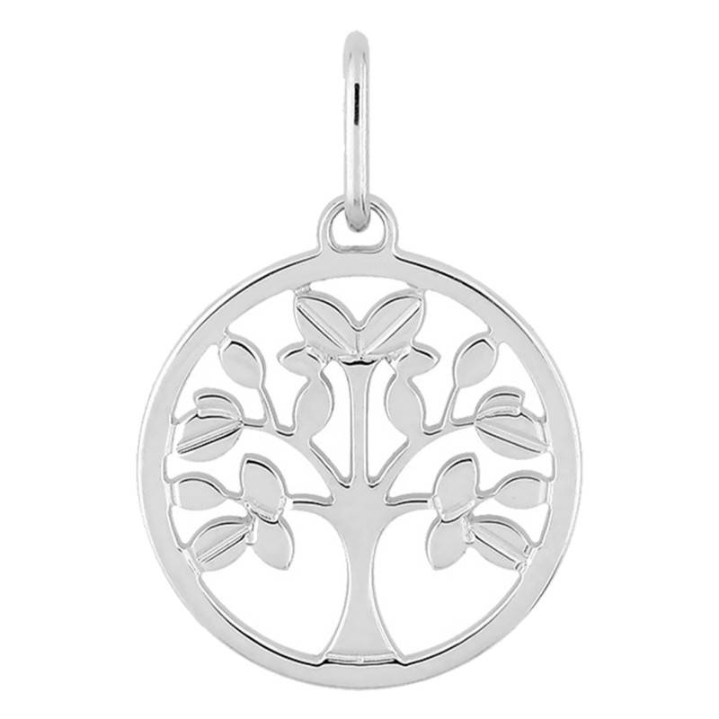 750/1000 White Gold Tree of Life Medal, 12 mm Diameter - Emanessence