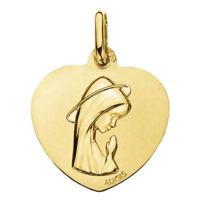 Médaille Coeur Sainte Vierge Or Jaune 750, Diamètre 18 mm - Augis