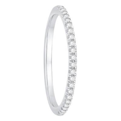 Alliance Demi-Bombée Confort Polie en Or Blanc 750 & Diamants 0,12 ct, Largeur 1,50 mm - Alliantine