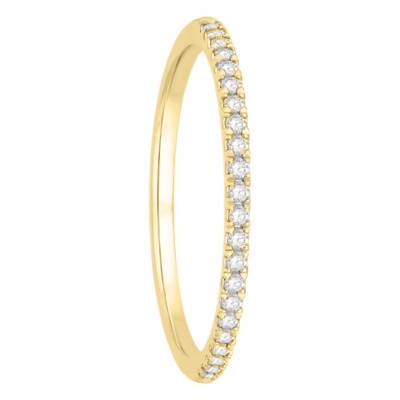 Alliance Demi-Bombée Confort Polie en Or Jaune 750 & Diamants 0,12 ct, Largeur 1,50 mm - Alliantine