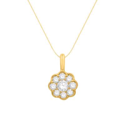 Collier Diamants 0,15 ct GSI2 et Or Jaune 750, Longueur 40 cm - Diamond Lady