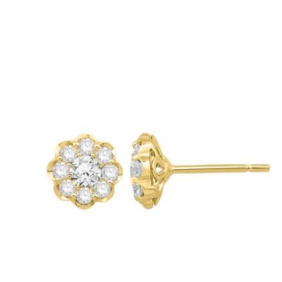 Boucles d'oreilles Diamants 0,62 ct GSI2 et Or Jaune 750 - Diamond Lady