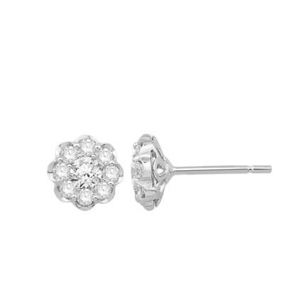 Boucles d'oreilles Diamants 0,62 ct GSI2 et Or Blanc 750 - Diamond Lady