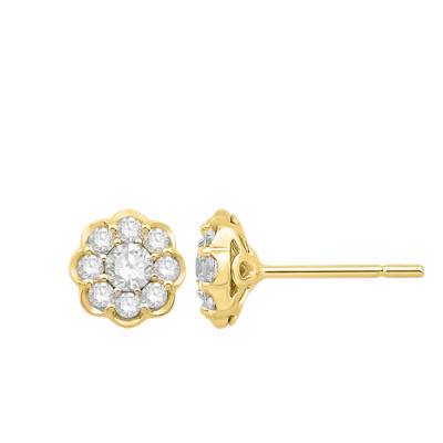 Boucles d'oreilles Or Jaune 750 et Diamants 0,48 ct GSI2 - Diamond Lady