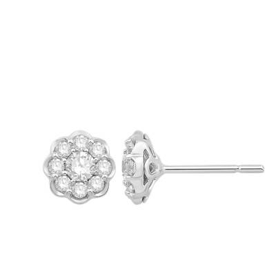 Boucles d'oreilles Or Blanc 750 et Diamants 0,48 ct GSI2 - Diamond Lady