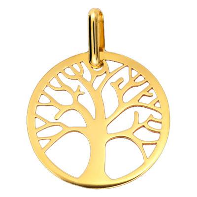 Médaille Arbre de Vie Ajourée Or Jaune 750, Diamètre 17 mm - Lucas Lucor