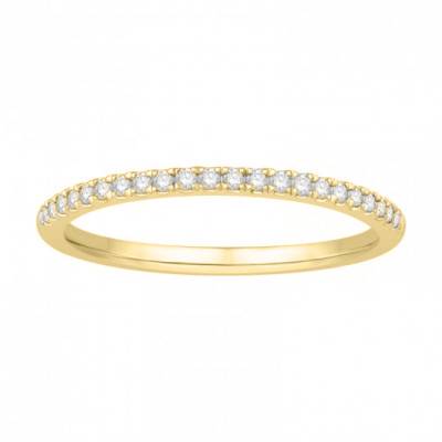 Alliance en Or Jaune 750 & Diamants 0,12 ct, Largeur 1, 40 mm - Alliantine