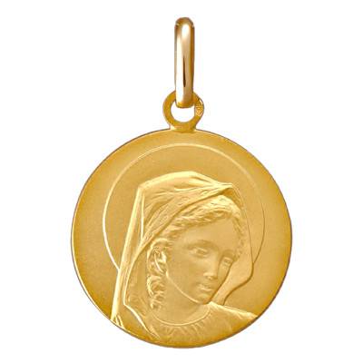 Médaille Sainte Vierge, Or Jaune 750, Diamètre 18 mm - Pichard-Balme