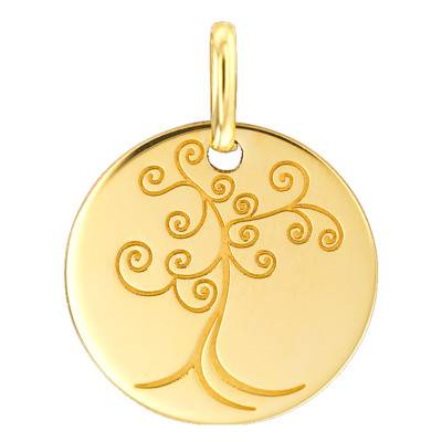 Médaille Arbre de Vie Fantaisie Or Jaune 750, Diamètre 16 mm - Argyor