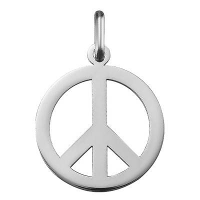 Médaille Peace And Love Or Blanc 750, Diamètre 17 mm - Argyor