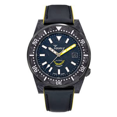Yellow Forged Carbon T-183 Watch T183AFCY.RLY - Squale