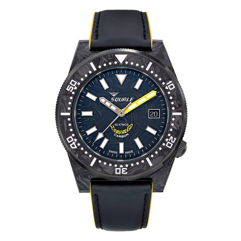 Yellow Forged Carbon T-183 Watch T183AFCY.RLY - Squale