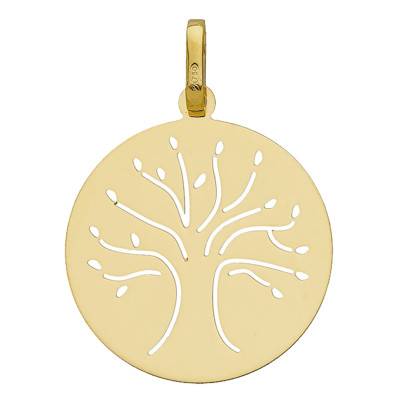 Médaille Arbre de vie découpé, Or Jaune 750, Diamètre 18 mm - Vandona