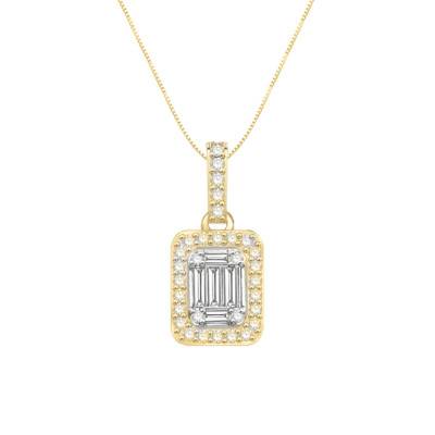 Collier Emeraude Diamants 0,30 ct GSI2 et Or Jaune 750, Longueur 40 cm - Diamond Lady