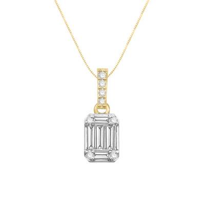 Collier Emeraude Diamants 0,20 ct GSI2 et Or Jaune 750, Longueur 40 cm - Diamond Lady