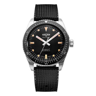 Skindiver Nautique Watch - Black with Khaki Brown Lum 660170A07 - Vulcain