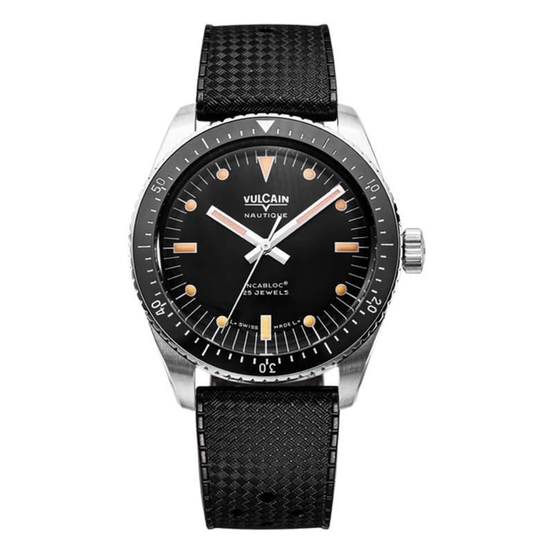 Skindiver Nautique Watch - Black with Khaki Brown Lum 660170A07 - Vulcain