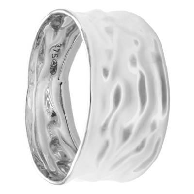 375 White Gold Crinkled Effect Ring - Maison Ballet by Scarlett