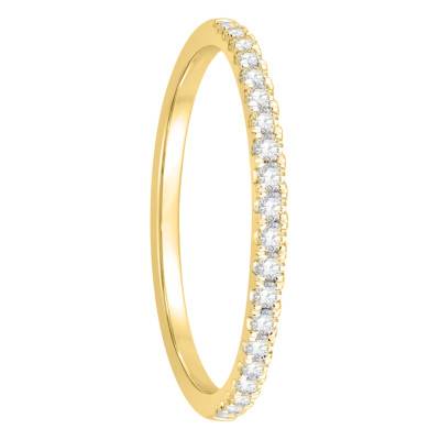 750 Yellow Gold & 0,21 ct Diamond Half Eternity Band Comfort Fit, Width 1,65 mm - Alliantine