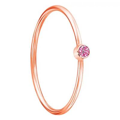 Bague Lonely Star Or Rose 750, Saphir Rose 0,02 ct - Ocarat