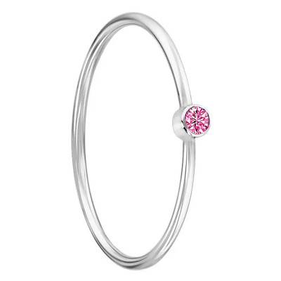 Lonely Star 750/1000 White Gold & Pink Sapphire 0.02 ct Ring - Ocarat