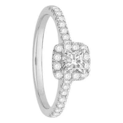 Solitaire Or Blanc 750 & Diamants 0,59 ct, Longueur 1,90 mm - Alliantine