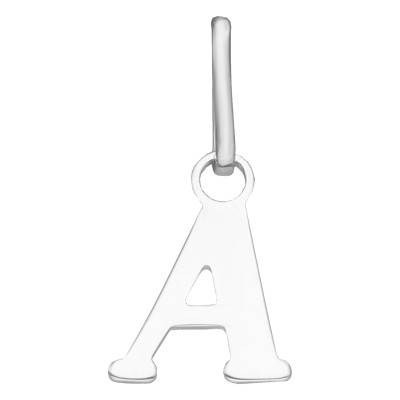 Pendentif Initiale, Argent 925 Rhodié, 8,50 x 7,50 mm - Emanessence
